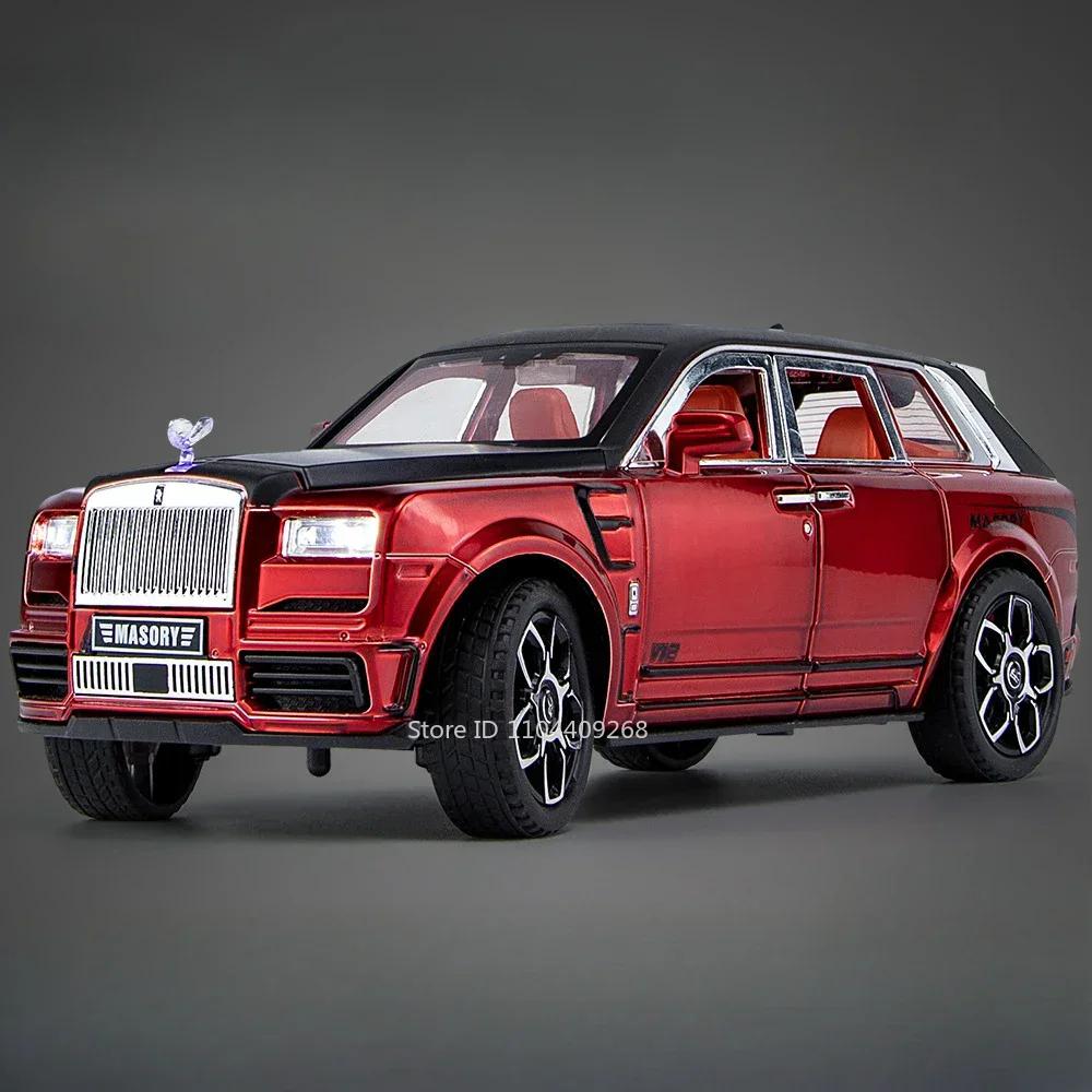 1:24 Rolls-Royce Spectre Cullinan Masory Car Model Toy Sound Light Shock Absorption Vehicle Models Desktop Ornaments Gift