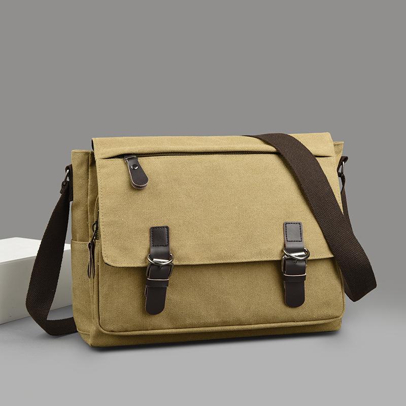 Korean Canvas Messenger Bag: Trendy Large Capacity Shoulder Bag for Men, Students, and Camera Gear
