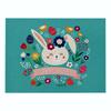 Easter meal mat, cartoon rabbit kitchen insulation coaster, heat-resistant cotton and linen Western style mat home decor