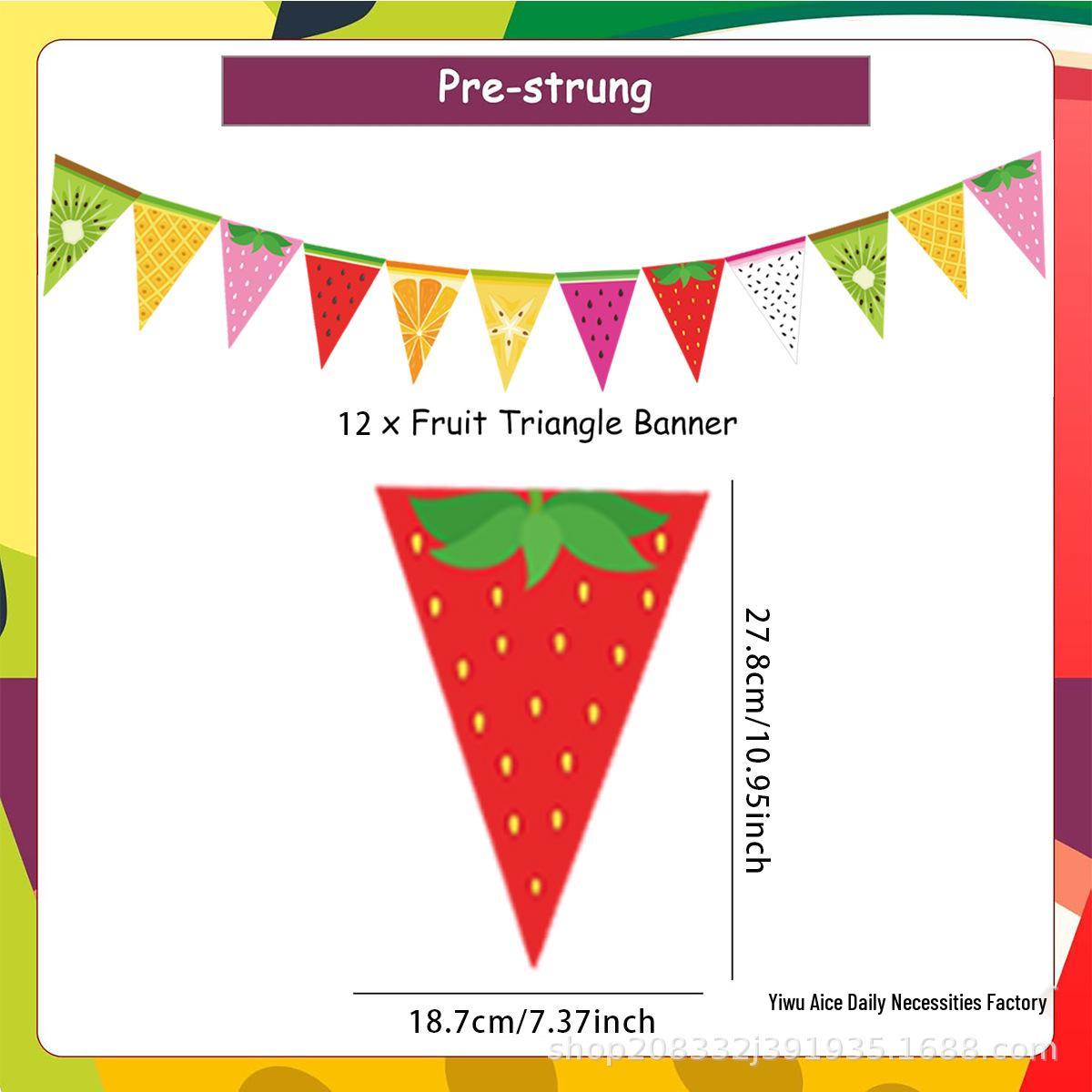 

Баннер для вечеринки «Коллекция фруктов»: Флажок «Клубника и арбуз»