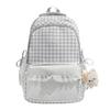 Schoolbag Milk Fufu Plaid Corrugated Lace Girl Heart Travel Small Backpack Japanese Sweet Wind Student Party Backpack