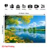Spring Lake Nature Tapestry, Yellow Flower & Green Tree Background Cloth, Calming Landscape Wall Decor