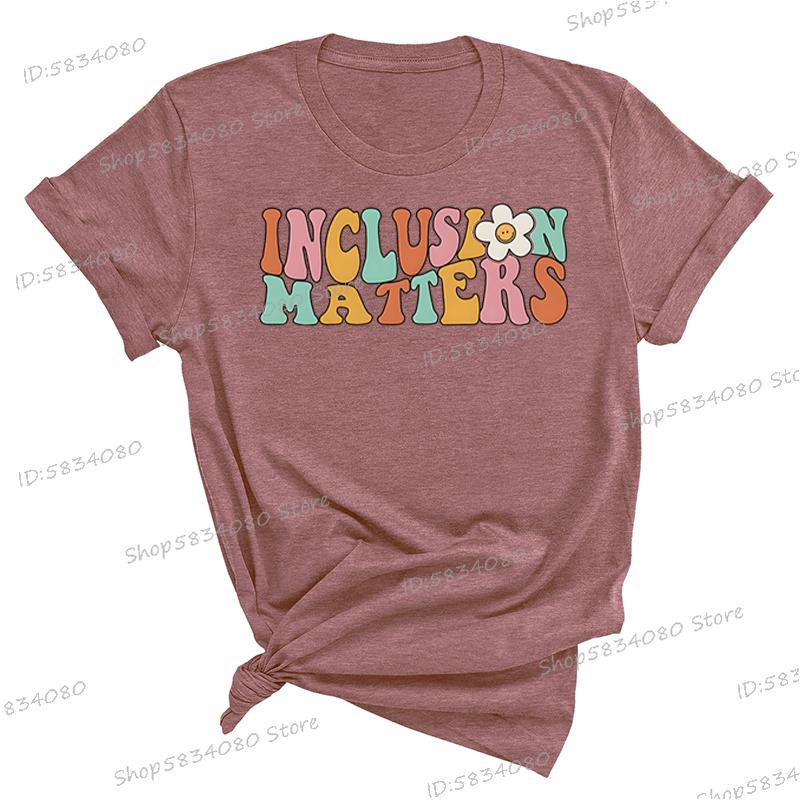 

Inclusion Matters Printed Tshirt Women Special Education Shirt Autism Awareness Gift Neurodiversity Shirt Autism Support Tops S
