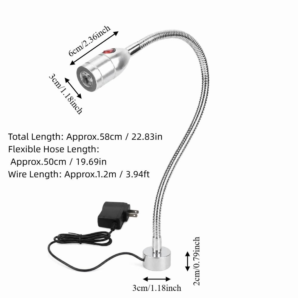 Flexible Gooseneck LED Desk Light Magnetic Base Work Light High Brightness Work Desk Light Grill