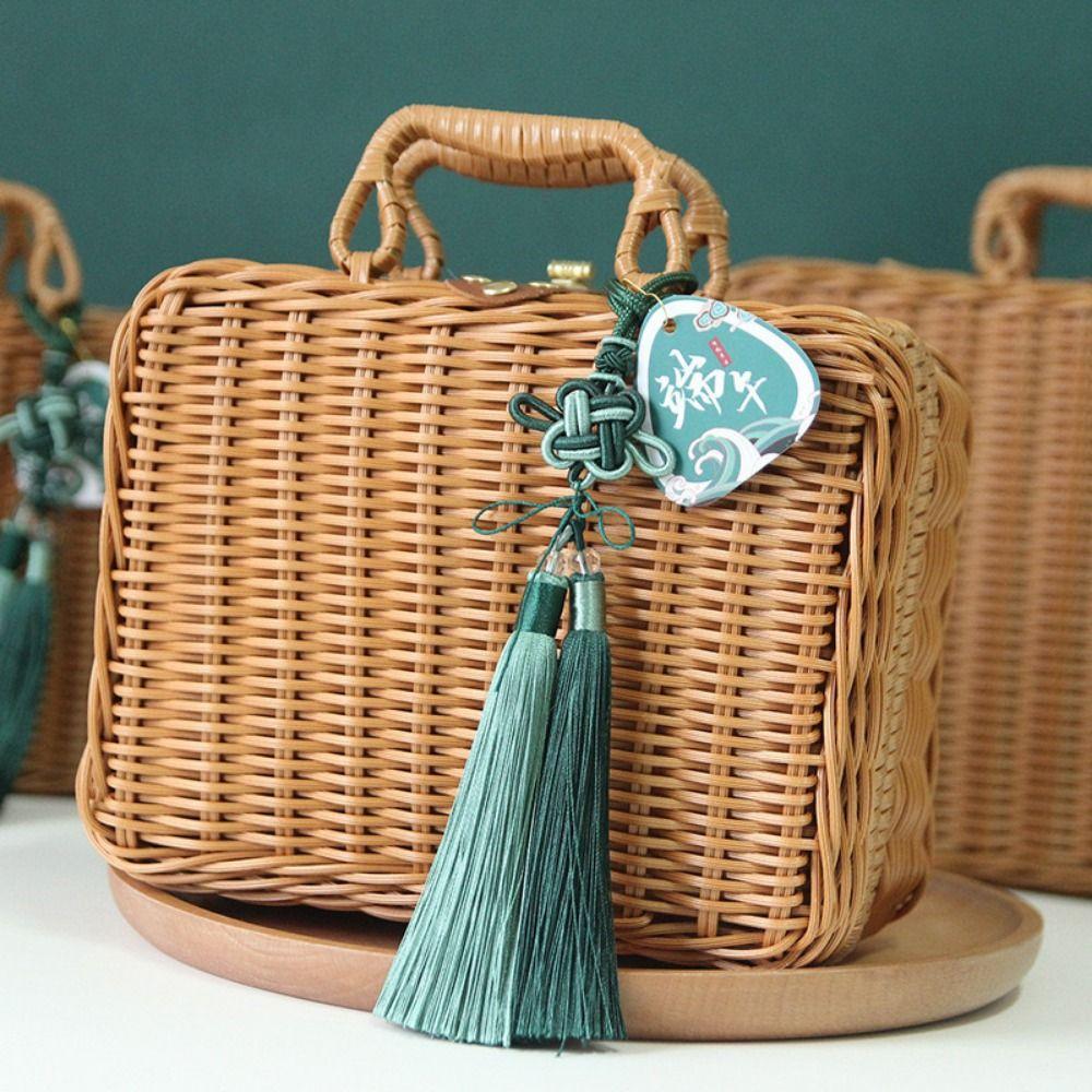 Retro Rattan-like Finishing Box Household Cosmetic Storage Box New Woven Rattan Basket