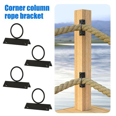 4 ks Rohový sloupek Držák lana Heavy Duty 304 Nerezová ocel Držák pro lanový plot Zábradlí schodiště Nástěnný stropní hák Dekorativní kroužek Podpěra lana