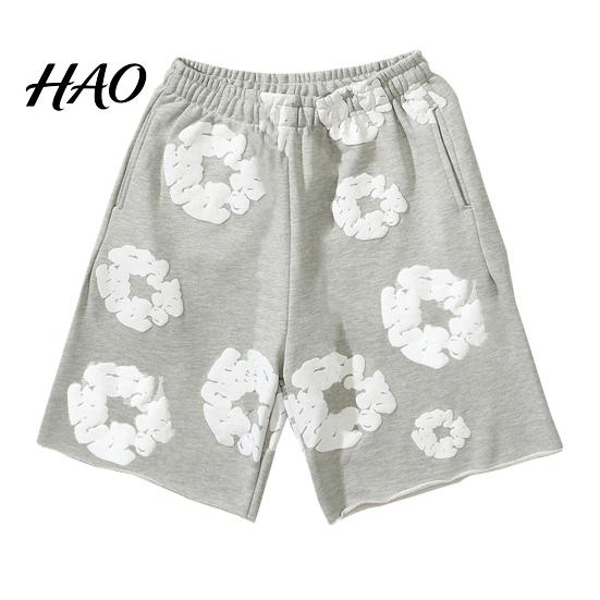 Men Daily Short Pants Summer Shorts Flower Print Drawstring Elastic Waist Loose Pockets Street Style Pleated Vacation Beach Sport Casual Homewear