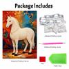 5D Pearl Art Majestic Horse Design DIY Rhinestone Painting Frameless Wall Decor Handmade Craft Gift for Home Bedroom Living Room