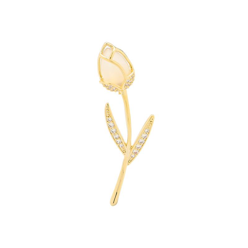 Tulip Brooch Women'S High-End Luxury Brooch Temperament Pin Niche Design Cardigan Clothes High-End Accessories