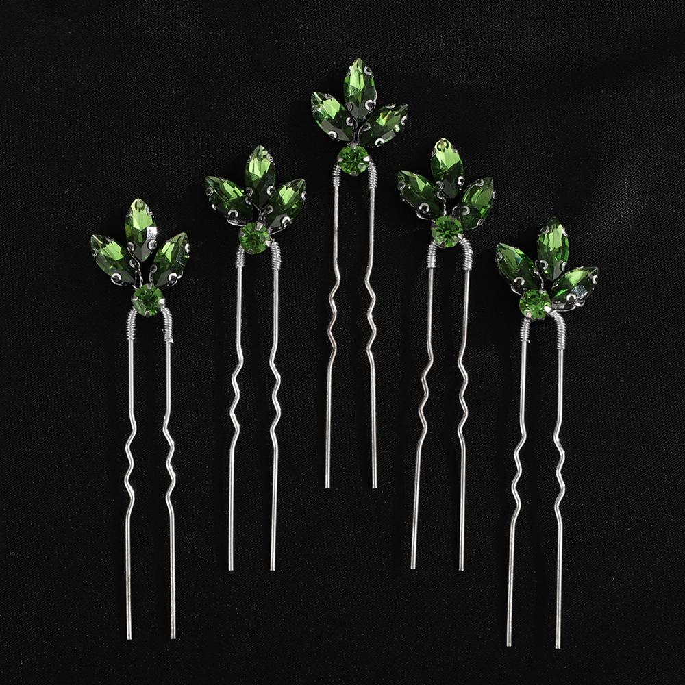 5 Stück Rot Silber Strass Braut Haarnadeln Handgefertigter Kopfschmuck für Frauen Grün Blau Hochzeitsaccessoires Kopfschmuck Party Tiaras