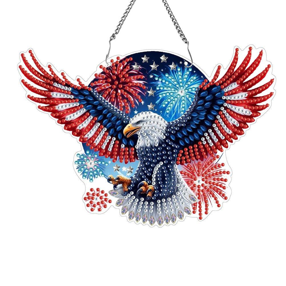 1PC Special Shape Drills Acrylic DIY Diamond Painting Irregular Pendants Eagle Diamond Painting Home Decoration Hanging Ornament 20*14cm красный