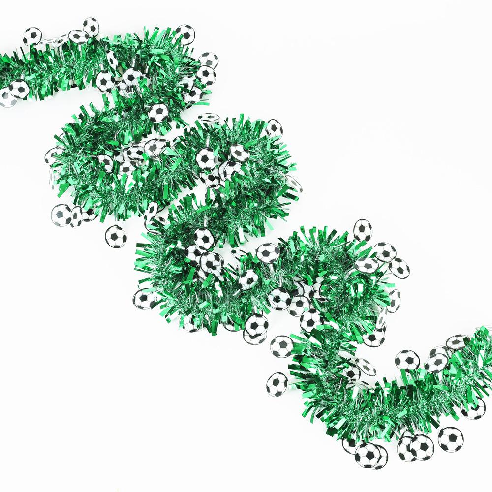 2 Meters Sports Football Theme Soccer Wreath Sequin Tinsel Garland Banner Home Wall Hanging for Kids Birthday Party Decoration