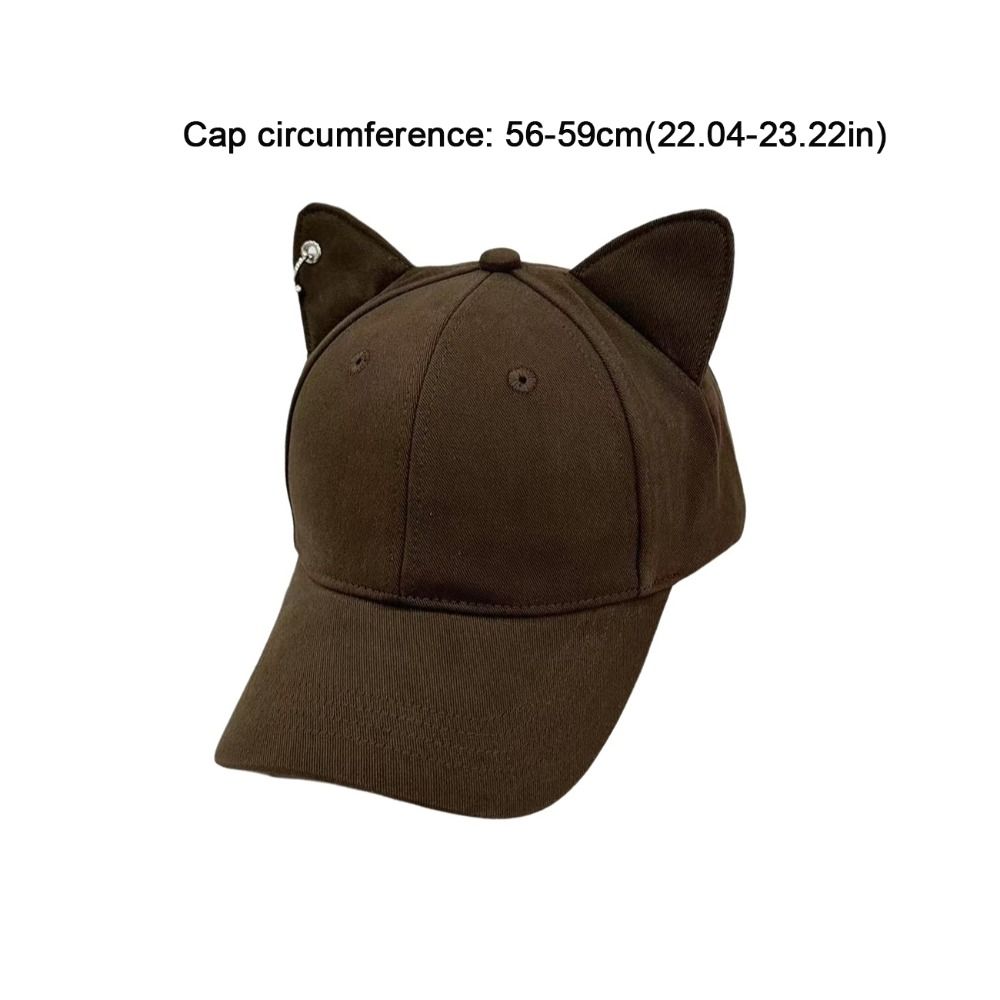 Cute Sweet 3D Cat Ears Baseball Cap Sun Protection Adjustable Baseball Hats Hard Top Visor Peaked Cap Spring and Summer