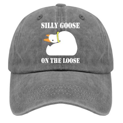 Silly Goose On The Loose Baseball Cap Anime Hat Pigment Black Mens Hats and Caps Gifts for Him Golf Hats