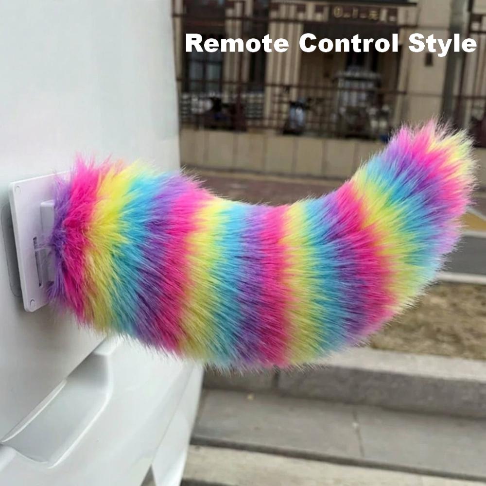High Quality Fluffy Remote Control Electric Bicycle Tail Rechargeable Versatile Car Wagging Moving Tail Realistic Self-adhesive