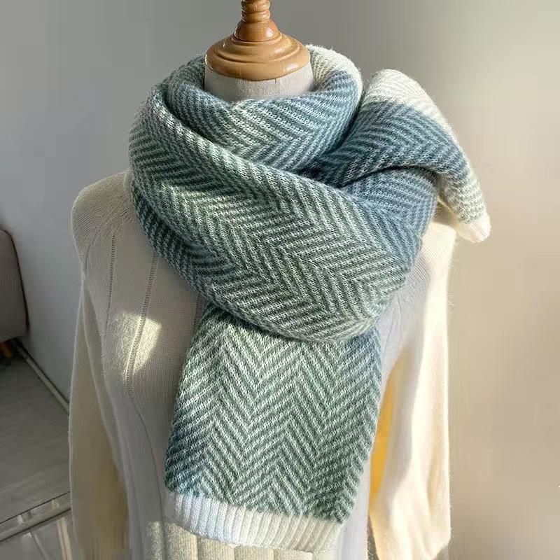 Autumn Winter Comfortable Women's Scarf College Student Korean Style Versatile Ladies' Casual Warm Neck Warmer