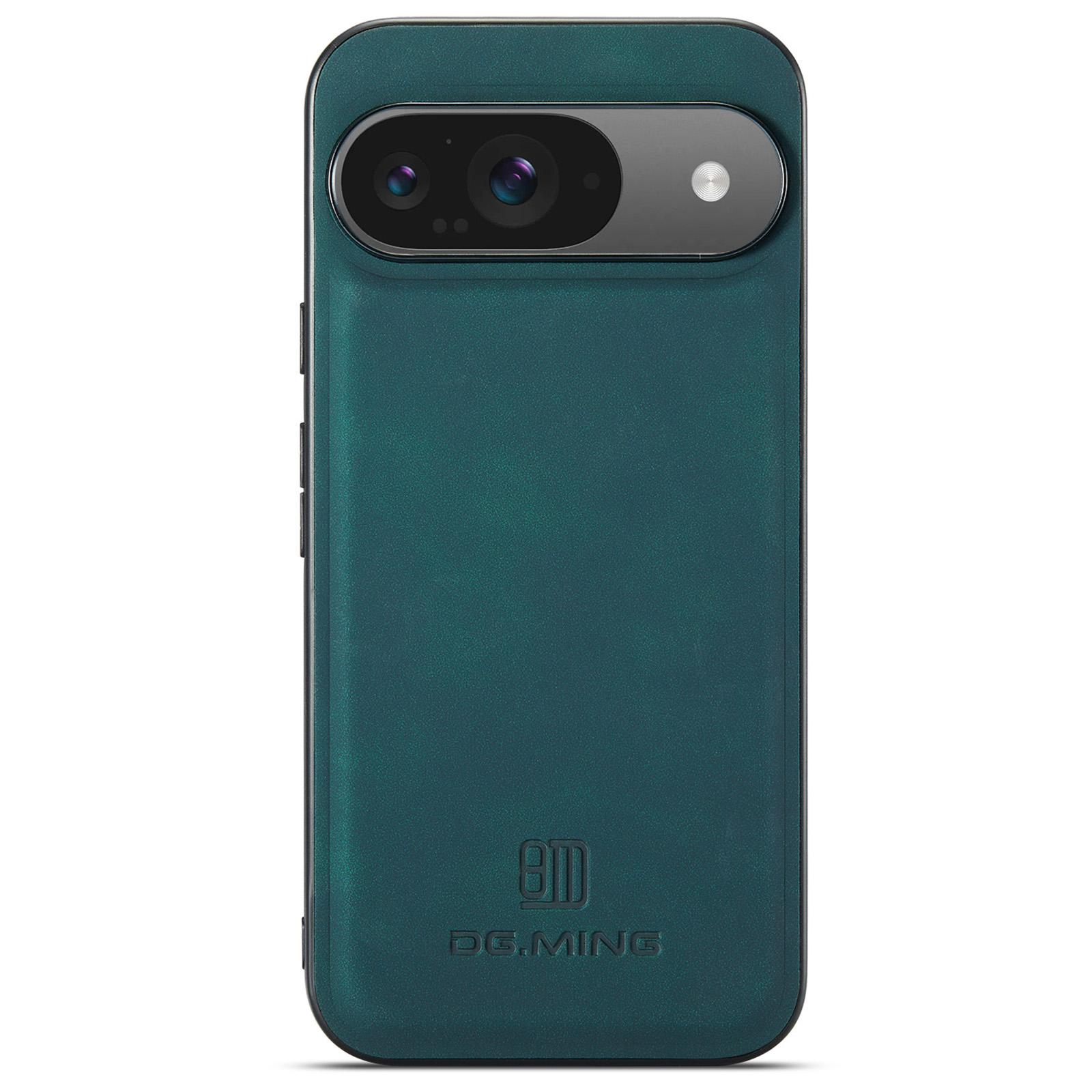 

DG.MING For Google Pixel 9 Pro/Pixel 9 Case PU Leather Covered PC+TPU Hybrid Phone Shell Black