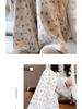 Petite White Floral Wide-Leg Women's Sweatpants: New Loose Casual Straight-Leg Pants for Spring, Summer, Autumn 2025