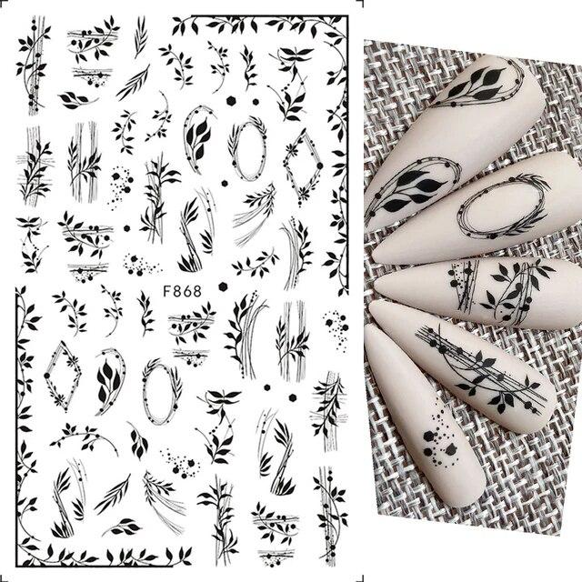 3D lepidlo Květiny Nálepka na nehty Tulipán Okvětní lístky Javor Růže DlY Voděodolné Obtisky na nehty Doplňky pro zdobení nehtů Dekorace na nehty
