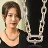 Wind Thick Chain Lock Buckle Women's Light Luxury Necklace High-end Pendant Necklace