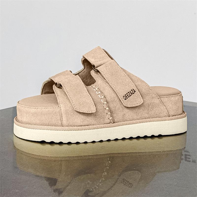 Sommarrutschkor för män med tjock sula Ny mode Halkfria vardagstofflor Inomhus Utomhus Strand Sandaler Street Style Herr Halvtofflor