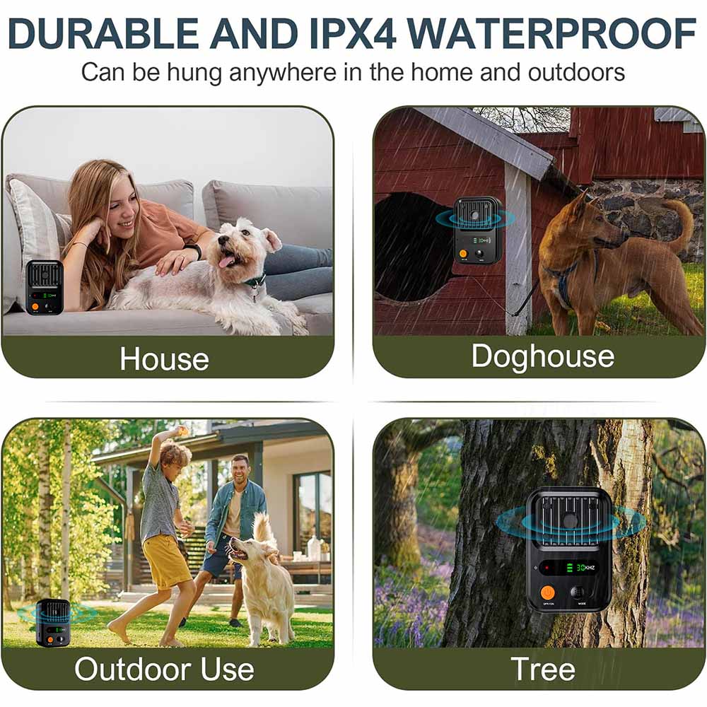 Ultrazvukové zařízení na zastavení štěkání 3 nastavitelné režimy Repelent pro domácí psy Venkovní ultrazvukový odpuzovač psů Potřeby pro výcvik domácích mazlíčků