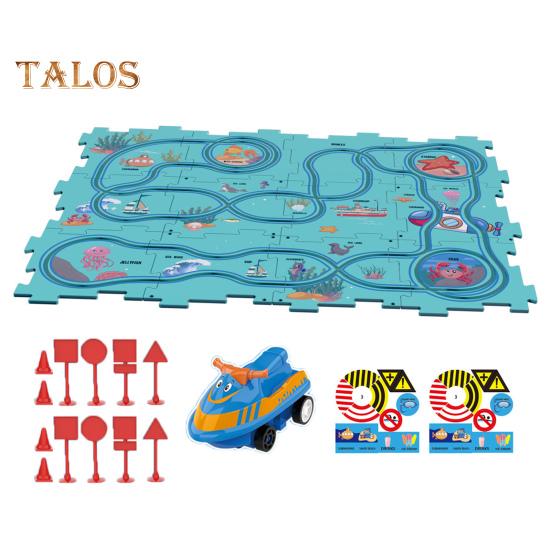 

5/15/25 шт./компл. головоломка, игрушечный трек-автомобиль, мультяшный динозавр, океан, космос, земля, тема, дети, обучающая головоломка, трек-автомобиль, настольная игра, подарок для малышей, мальчиков и девочек 25 pcs синий