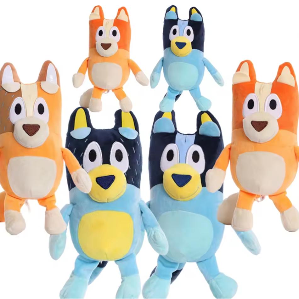 Bluey Family Cartoon Soft Plush Dolls Eyed Bingo Dog Stuffed Plush Pillow Toys Ideal Gift Family Series Parent-Child Plush Toys