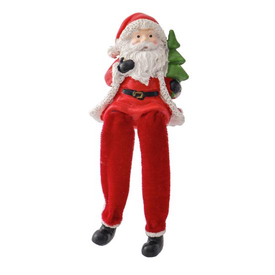 Sedící figurka Santa Clause Vánoční dekorace Ozdoba Santa Clause s dlouhýma nohama na vánoční večírek Dekorace na krb Novoroční dárek
