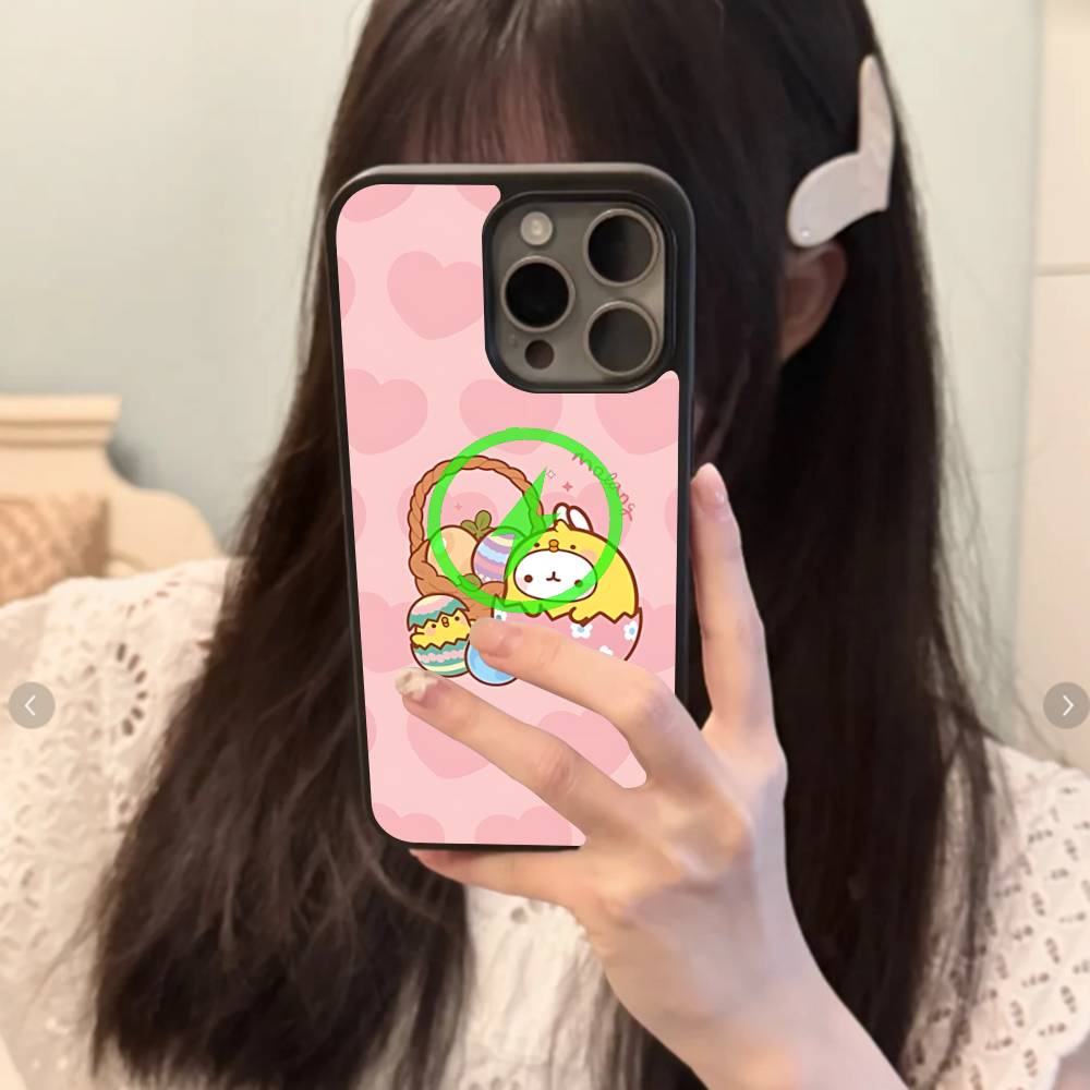 Kawaii Cute Rabbit M-MolangS Anime Magnetic For Magsafe Phone Case For IPhone 17 Air 16 Pro Max 15 14 13 12 11 Protective Cover