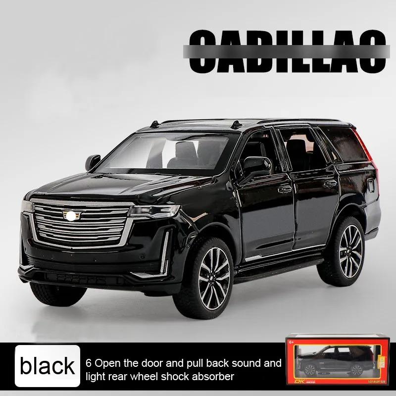 

1/32 Cadillac Escalade Модель автомобиля из сплава с высокой имитацией, литая игрушка со звуком и светом, инерционные транспортные средства, декоративные игрушки для детей чёрный