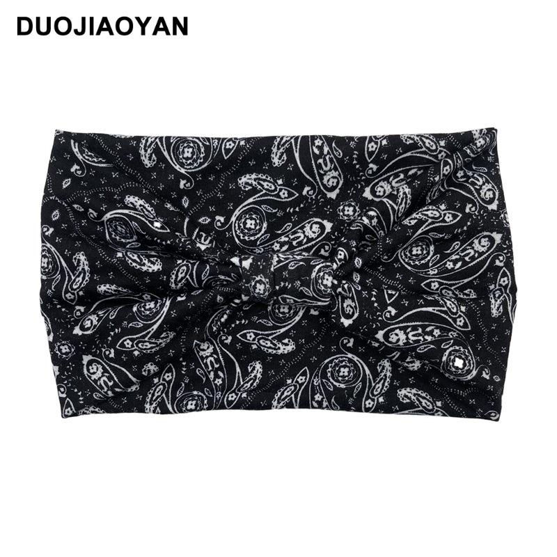 Knot Headband, Color Blocked Pattern Printed Sports Headband, Fashionable Polka Dot Wide Edge Elastic Headband