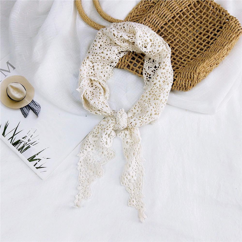 

Женский кружевной треугольный шарф - однотонный с цветочным декором для весны, осени, зимы; Универсальный аксессуар для ношения на шее или запястье. 37-133cm