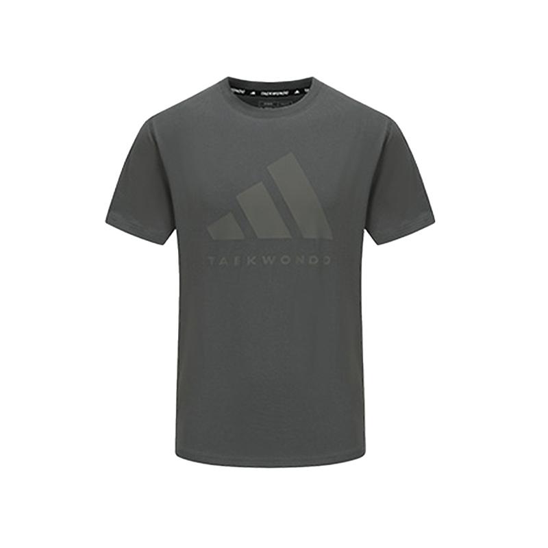 

Adidas Taekwondo Retro Round Neck Comfortable Breathable Skin-Friendly Big Logo Printed Casual Short Sleeve T-Shirt Men Tops Gray ADICLTS24TK-GFC S