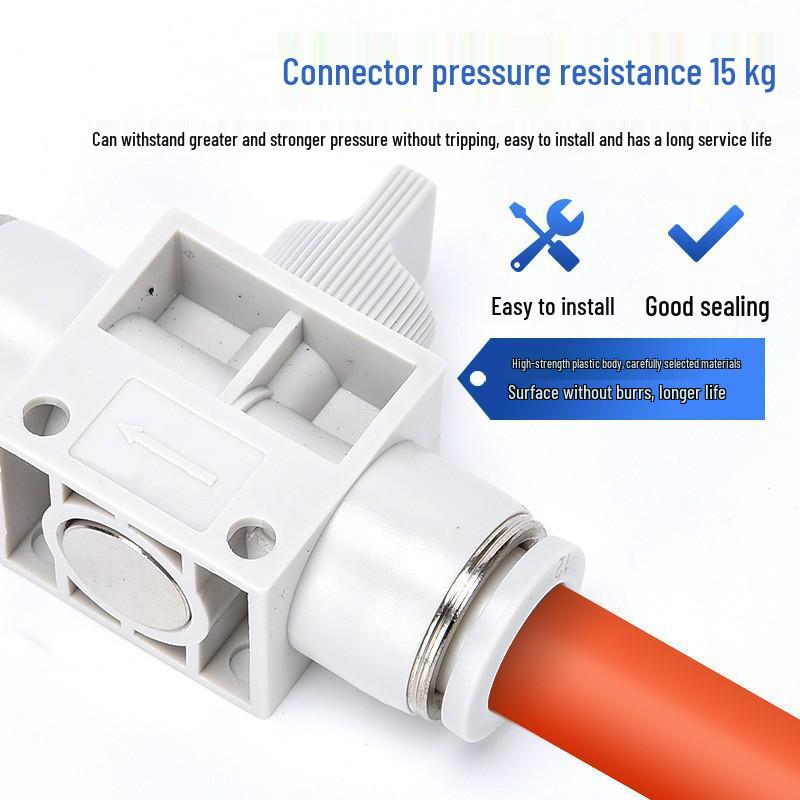 Pneumatic BUC-6-10 Hand Valve 8mm/12mm Air Hose Quick Connect Straight-Through Valve