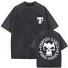 Gewaschene Vintage Mädchen, die essen Trainingsclub Skelett Fitnessstudio Pump Cover T-Shirts Herren Damen Lustig Fitness Lässig Übergroße T-Shirts