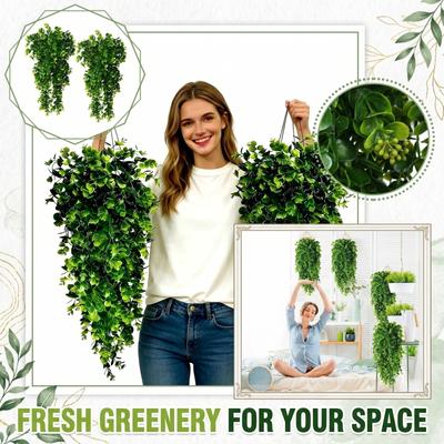 Artificial Eucalyptus Hanging Vine Faux Decorative Plant Garland for Indoor Outdoor Wall Home Office Garden Decoration