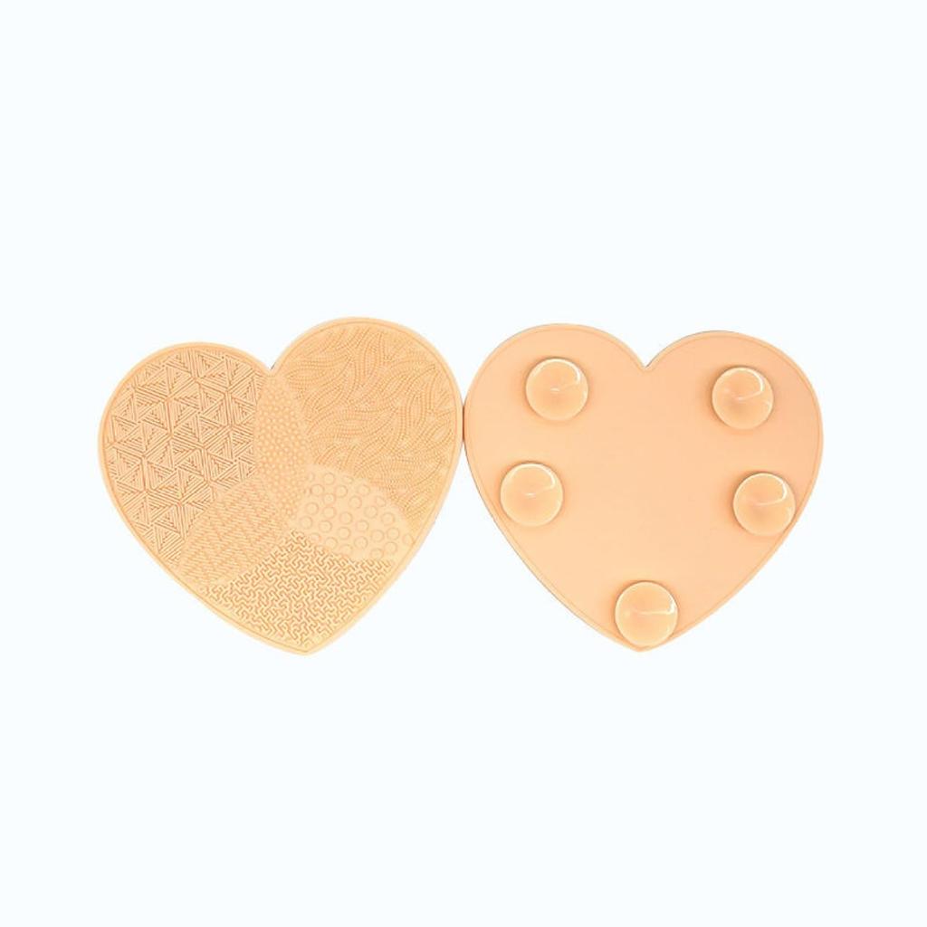 KIRA Heart Shaped Silicone Makeup Brush Cleaning Mat For Foundation Brush, Silicone Washing Tools, Makeup Tools Cleaning Scrubber For Women, Girls (