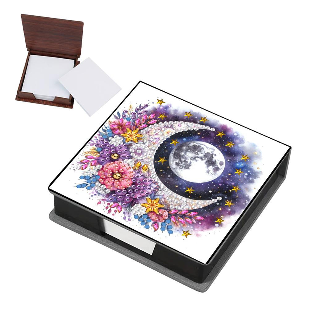 

Leather Animals Diamond Painting Notecard Box Flowers Gem Art Sticky Note Holder Rhinestones Post It Dispenser for DIY Art Craft