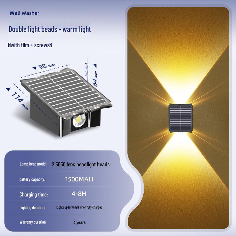 

Водонепроницаемые солнечные наружные настенные и садовые прожекторы для двора и заборов