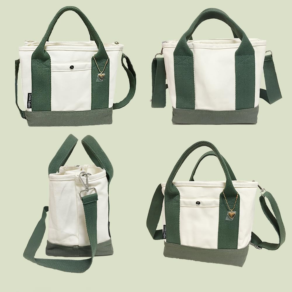 Kleine Leichte Schultertasche mit Verstellbarem Verschluss Große Kapazität Kleine Mini-Tasche Mini-Durchmesser Mittagessen Stabilität 2-Wege-Riemen, Boden, Schmutzabweisend,