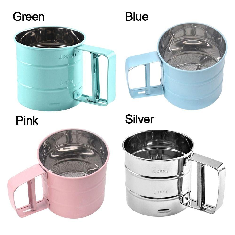 Stainless Steel Baking Sieve Strainer Mesh Flour Sieve Cup Sugar Mesh Sieve Powder Sieve