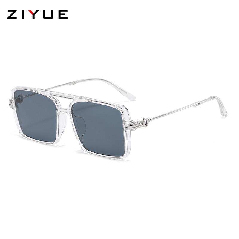 Korean Retro Metal Square Unisex Sunglasses - Blush, Anti-UV
