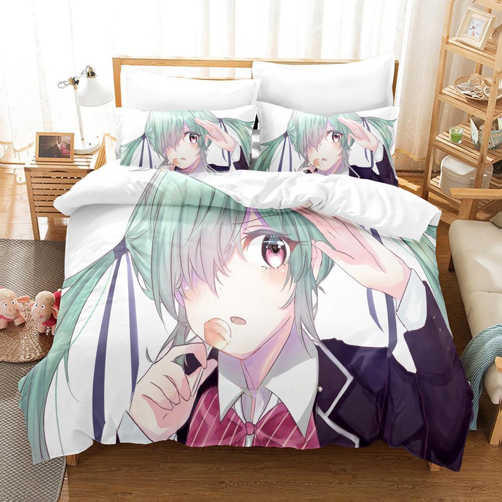 Yamada-kun och de sju häxorna Sängkläder Tecknad Anime tredelat set Vuxen Barn Sovrum Påslakanset 3D Kawaii Flickor