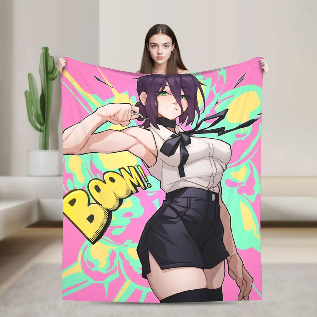 Chainsaw Man Reze Blankets Quality Soft Bedding Throws Winter Airplane Travel Living Room Funny Bedspread