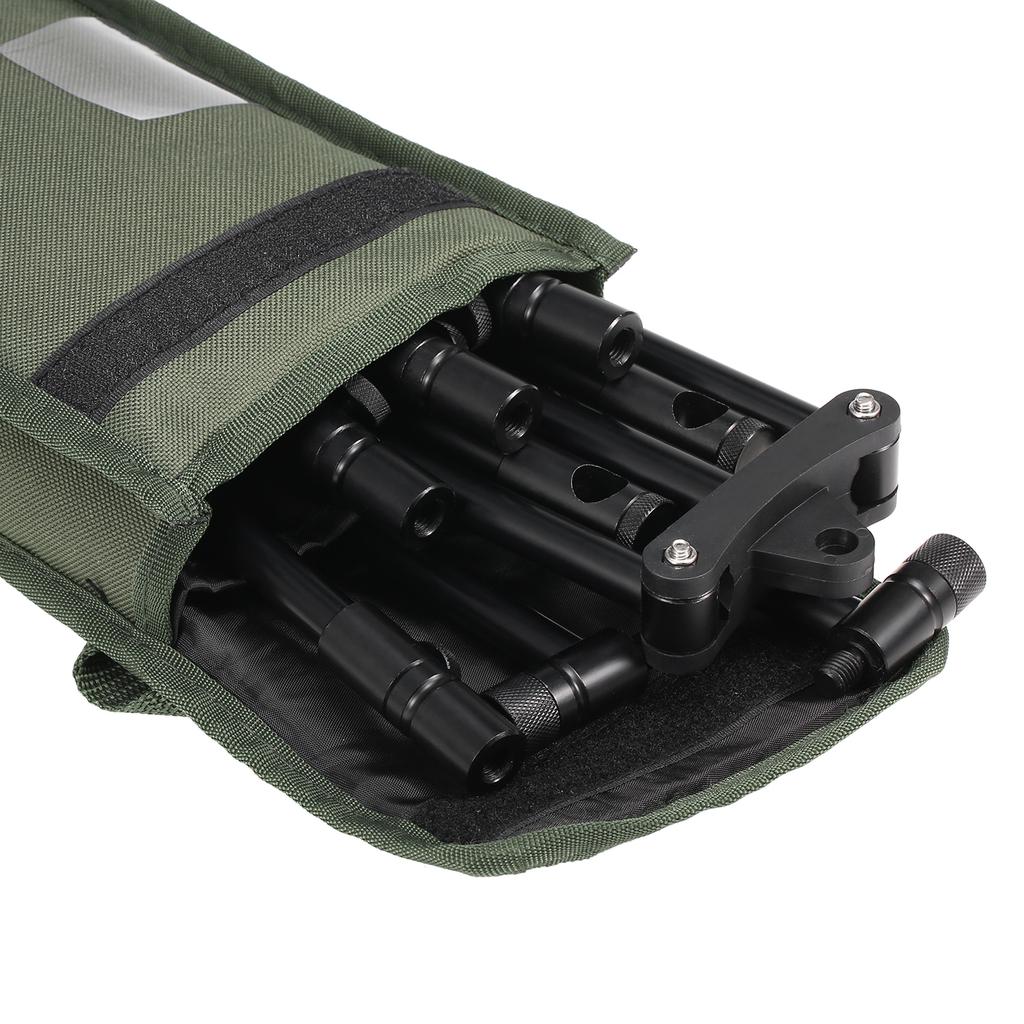 Detachable Fishing Rod Stand Buzz Bar Pole Rest Head Folding Retractable Fishing Rod Holder with Carry Bag Fishing Pod Holder