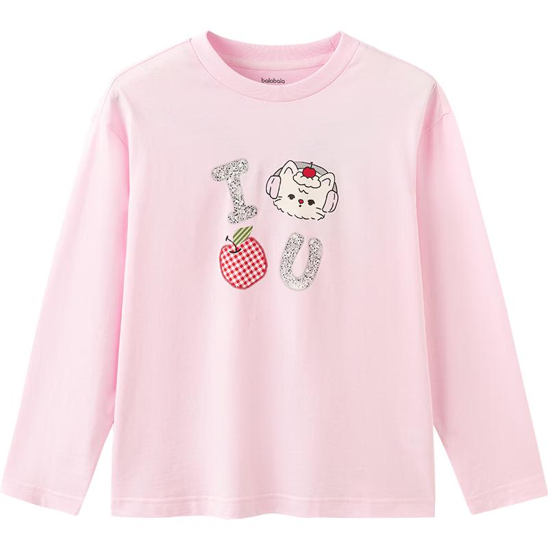 Balabala Girls' Pure Cotton Long Sleeve T-Shirt