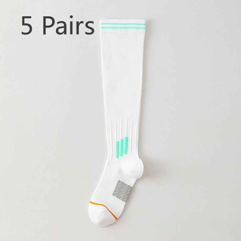 5 Pairs Sports Muscle Can Lower Leg Socks Female Lean Leg Fitness Yoga Tube Socks Spring and Summer Professional Running Jump Rope Pressure Socks