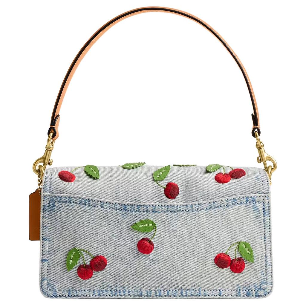 Coach Tabby 26 Kirschstickerei Denim und Kalbsleder Tragetasche Mittel Damen-Tragetasche Blau CDZ32-B4EI