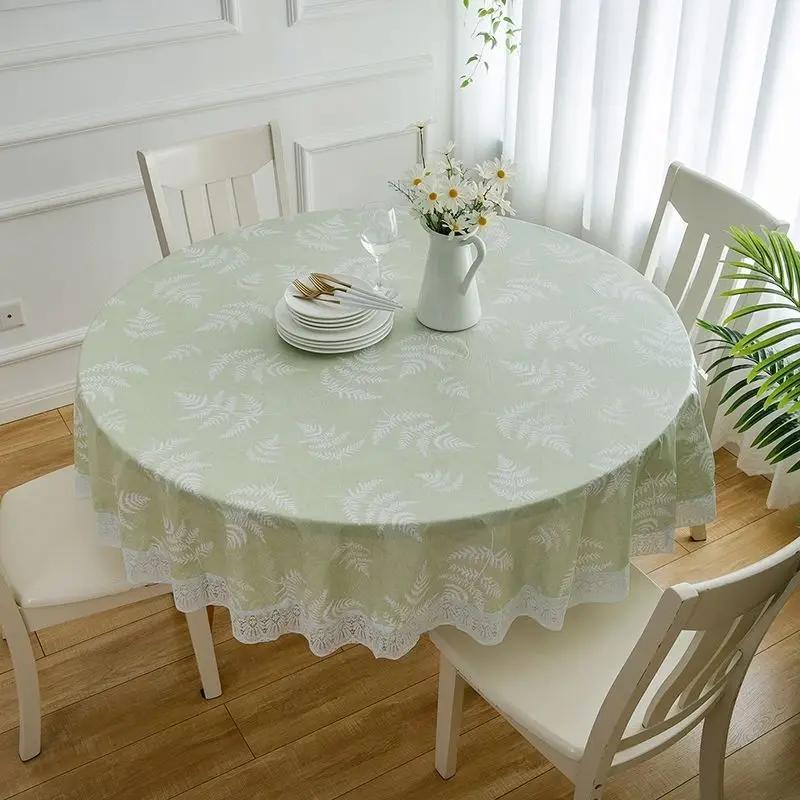 Waterproof Oil-proof Anti-scalding Leave-in Table Cloth New Pastoral Style Round Table Cloth High Quality Luxury Coffee Table